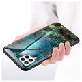 Samsung Galaxy A22 4G Etui Marble Series z Hartowanego Szkła - Zielone