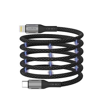 Maxlife MXUC-11 magnetyczny kabel USB-C / Lightning - 1m, 27W - czarny