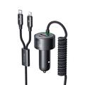 Dwuportowa ładowarka samochodowa Mcdodo CC-037 120W z kablami USB-C i Lightning - czarna