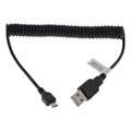 Kabel Spiralny Micro USB - Czarny - 0,5 m - 1,2 m