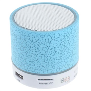 Mini Głośnik z Mikrofonem i Światłami LED A9 z Bluetooth - Popękany Błękit