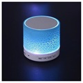 Mini Głośnik z Mikrofonem i Światłami LED A9 z Bluetooth - Popękany Błękit
