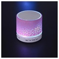 Mini Głośnik z Mikrofonem i Światłami LED A9 z Bluetooth - Popękany Róż