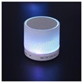 Mini Głośnik z Mikrofonem i Światłami LED A9 z Bluetooth - Popękana Biel