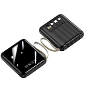 Mini Powerbank 20000mAh - 2x USB, Lightning, USB-C, MicroUSB - Czarny