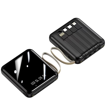 Mini Powerbank 20000mAh - 2x USB, Lightning, USB-C, MicroUSB - Czarny
