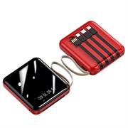 Mini Powerbank 20000mAh - 2x USB, Lightning, USB-C, MicroUSB - Czerwień
