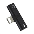 Mini Adapter 2-w-1 Lightning w Kształcie T - iPhone XS Max/XS/XR - Czarny