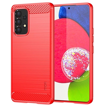 Etui z TPU Mofi do Samsung Galaxy A53 5G - Włókno Węglowe - Czerwień