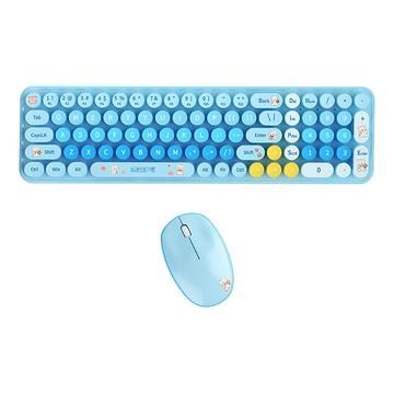 Zestaw bezprzewodowej klawiatury i myszy Mofii Baby Bear - QWERTY - niebieski
