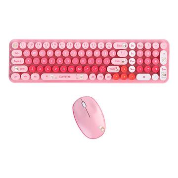 Zestaw bezprzewodowej klawiatury i myszy Mofii Baby Bear - QWERTY - różowy