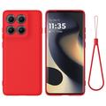 Motorola Edge (2025) Etui z płynnego silikonu z paskiem na rękę