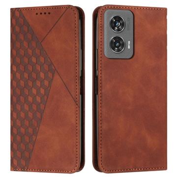 Motorola Edge 50 Fusion Etui portfelowe z wzorem rombów z magnetycznym zamknięciem