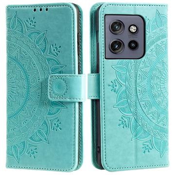 Motorola Edge 50 Neo Etui z Portfelem z Serii Mandala - Zieleń