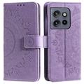 Motorola Edge 50 Neo Etui z Portfelem z Serii Mandala - Fiolet