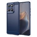Motorola Edge 60/60 Fusion Szczotkowane Etui z TPU - Włókno Węglowe - niebieski