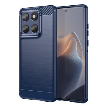 Motorola Edge 60/60 Fusion Szczotkowane Etui z TPU - Włókno Węglowe - niebieski