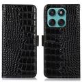 Motorola Edge 60 Fusion Skórzane Etui z Portfelem Crocodile z RFID
