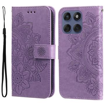 Etui z Portfelem z Serii Mandala do Motorola Edge 60 Fusion - Fiolet