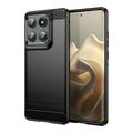 Motorola Edge 60 Pro/Edge (2025) Szczotkowane Etui z TPU - Włókno Węglowe - Czarne
