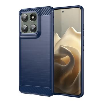 Motorola Edge 60 Pro/Edge (2025) Szczotkowane Etui z TPU - Włókno Węglowe - niebieski