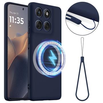 Motorola Edge 60 Pro Etui z Płynnego Silikonu - kompatybilne z MagSafe - Ciemnoniebieski