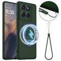 Motorola Edge 60 Pro Etui z Płynnego Silikonu - kompatybilne z MagSafe - Ciemna Zieleń