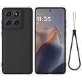 Motorola Edge 60 Pro Etui z płynnego silikonu z paskiem na rękę