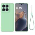 Motorola Edge 60 Pro Etui z płynnego silikonu z paskiem na rękę - Zielony
