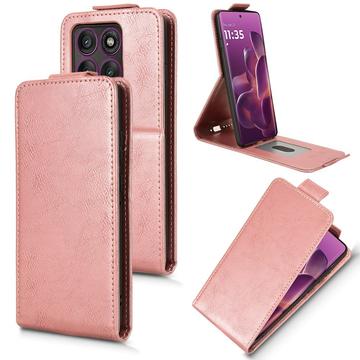 Motorola Edge 60 Pro Etui z klapką pionową i podstawką - różowe złoto