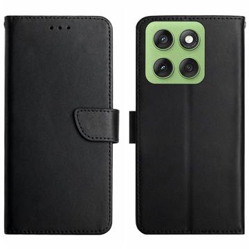 Motorola Edge 60 Pro Skórzane Etui-portfel z Podpórką - Czarne