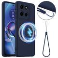 Motorola Edge 60 Stylus Etui z Płynnego Silikonu - kompatybilne z MagSafe - Ciemnoniebieski