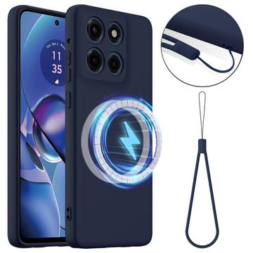 Motorola Edge 60 Stylus Etui z Płynnego Silikonu - kompatybilne z MagSafe - Ciemnoniebieski