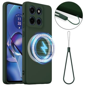 Motorola Edge 60 Stylus Etui z Płynnego Silikonu - kompatybilne z MagSafe - Ciemna Zieleń
