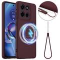 Motorola Edge 60 Stylus Etui z Płynnego Silikonu - kompatybilne z MagSafe - Czerwone Wino