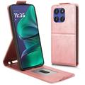 Motorola Edge 60 Stylus Etui z klapką pionową i podstawką - różowe złoto
