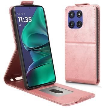Motorola Edge 60 Stylus Etui z klapką pionową i podstawką - różowe złoto