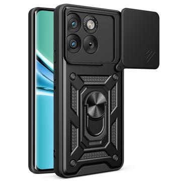 Motorola Edge 70 Hybrydowe Etui z Pierścieniem Obrotowym z Osłoną Aparatu - Czerń