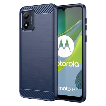 Szczotkowane Etui z TPU do Motorola Moto E13 - Włókno Węglowe