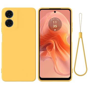 Motorola Moto E14 Etui z Płynnego Silikonu - Żółty