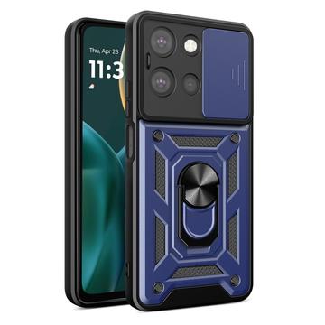 Motorola Moto G (2025) Hybrydowe Etui z Pierścieniem Obrotowym z Osłoną Aparatu