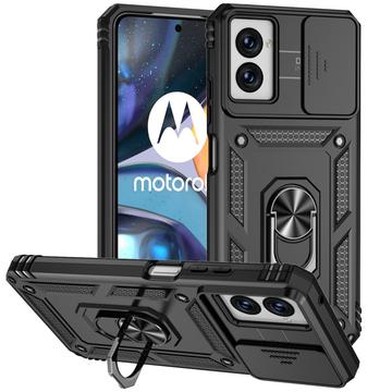 Motorola Moto G Power (2024) Hybrydowe Etui z Pierścieniem Obrotowym z Osłoną Aparatu - Czerń