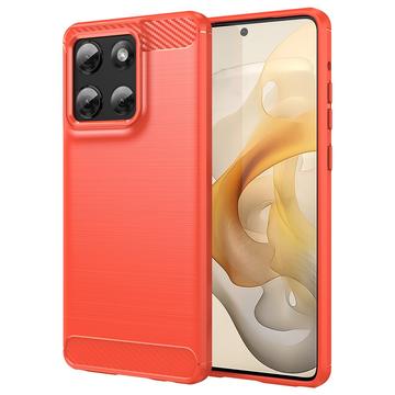 Motorola Moto G Stylus 5G (2025) Szczotkowane Etui z TPU - Włókno Węglowe
