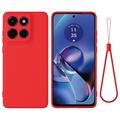Motorola Moto G Stylus 5G (2025) Etui z płynnego silikonu z paskiem na rękę