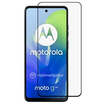 Osłona na Cały Wyświetlacz z Hartowanego Szkła Motorola Moto G04 - Czarna Krawędź