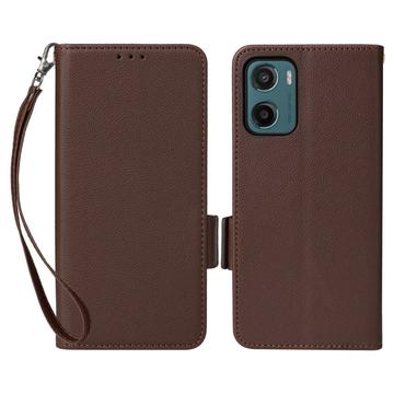 Etui Motorola Moto G05/E15 portfelowe z magnetycznym zamknięciem - brązowy