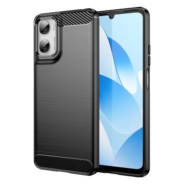 Motorola Moto G06/G06 Power Szczotkowane Etui z TPU - Włókno Węglowe - Czarne