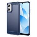 Motorola Moto G06/G06 Power Szczotkowane Etui z TPU - Włókno Węglowe - niebieski