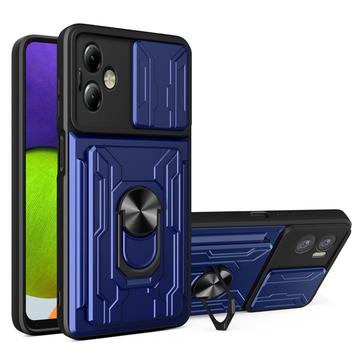 Motorola Moto G14 Hybrydowe Etui z Pierścieniem Obrotowym z Osłoną Aparatu - Błękit