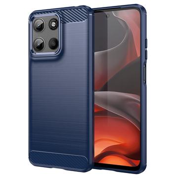 Motorola Moto G15 Szczotkowane Etui z TPU - Włókno Węglowe